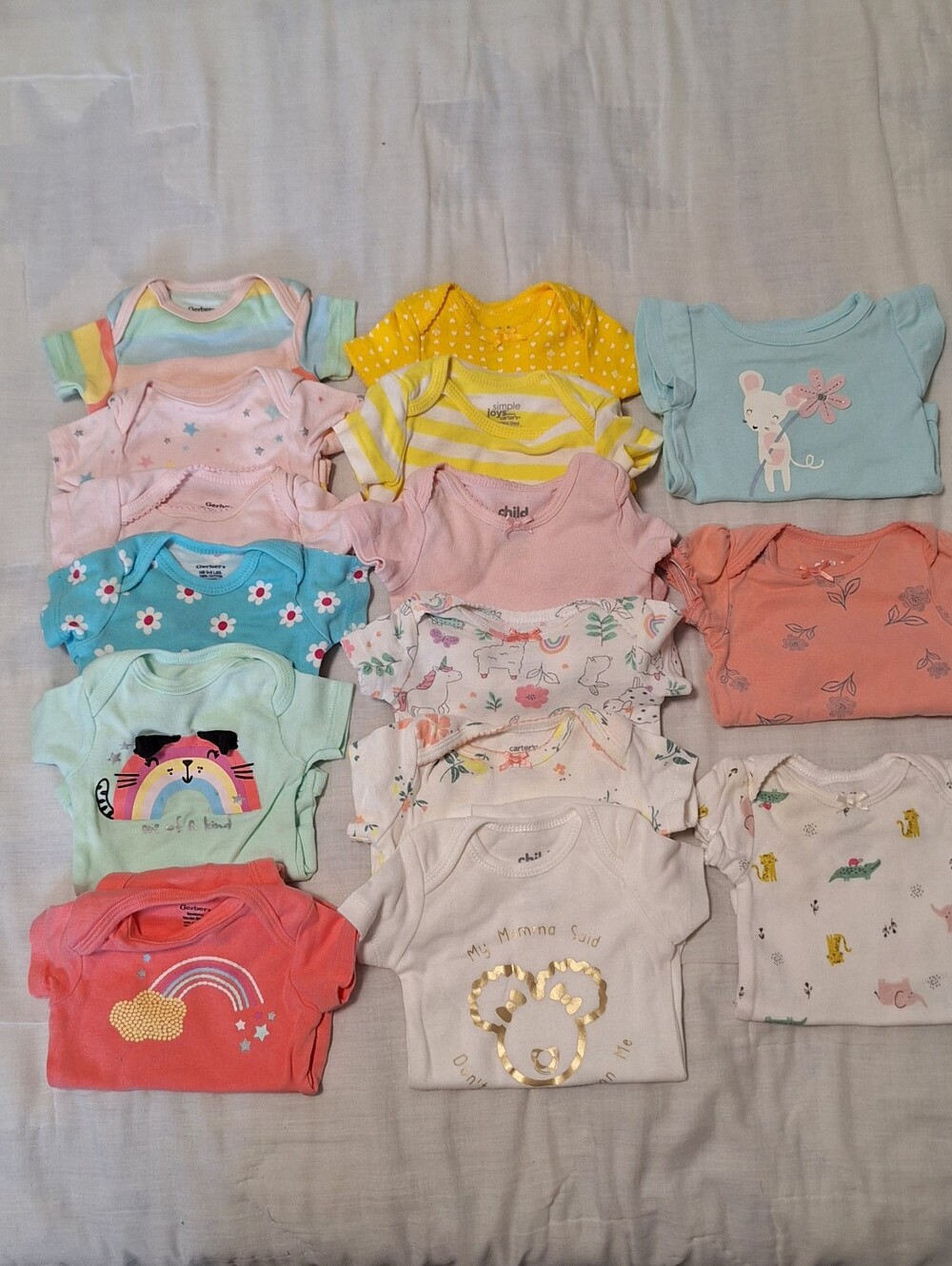 Mixed Baby Onesies Bundle - Pastel Rainbow & Animal Prints